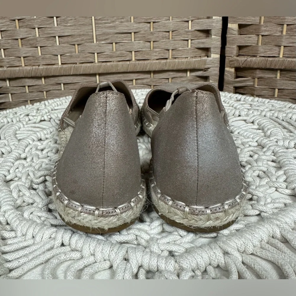 Eileen Fisher Lee Metallic Suede Espadrille Flat - Size 8